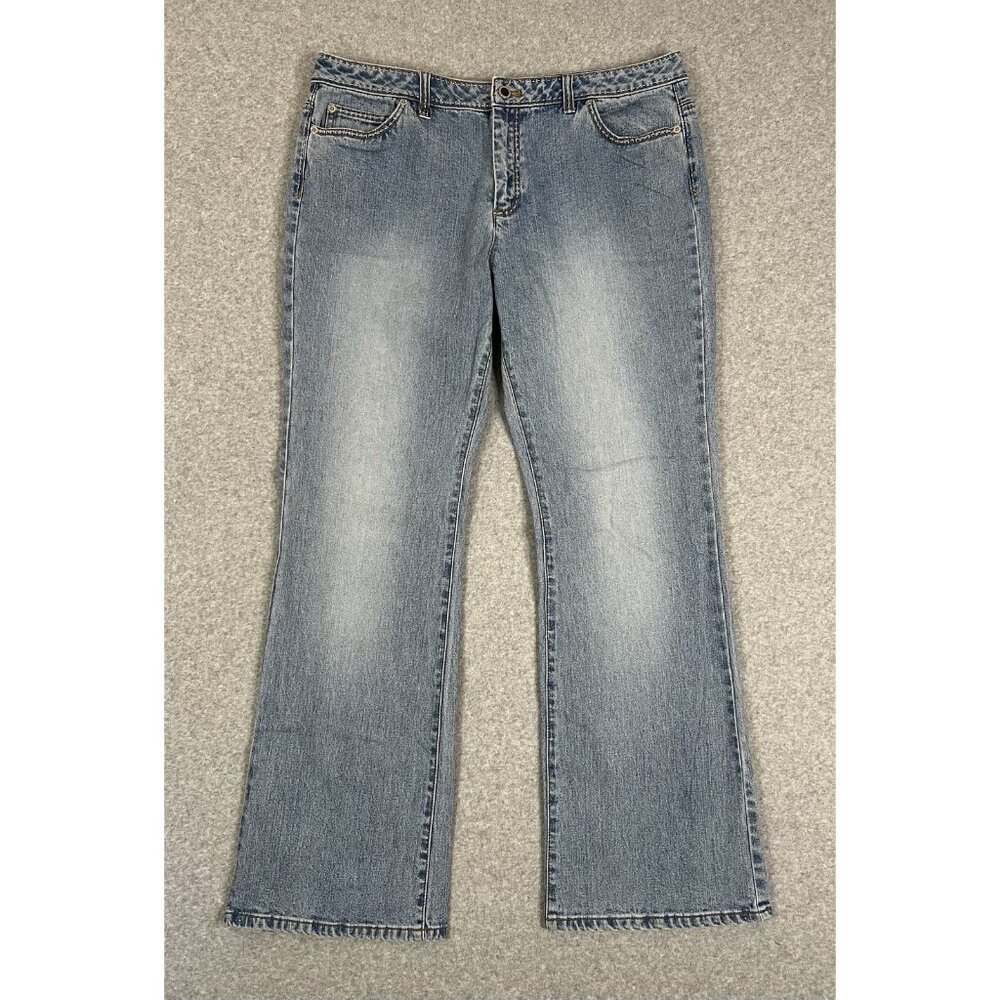 Michael Kors Womens Bootcut Jeans Size 16 Blue Stretch Denim High Rise